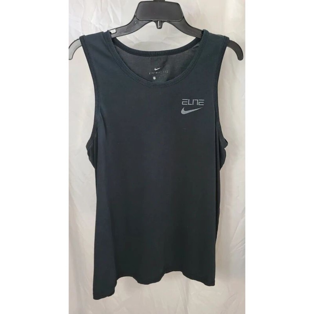 Nike Elite black tank top size Large charcoal light black workout Dri Fit